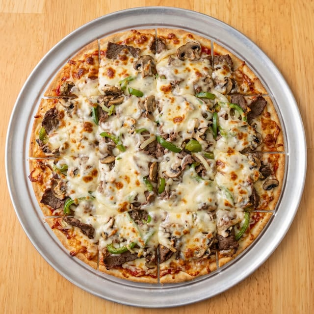 Steak Bomb Pizza.