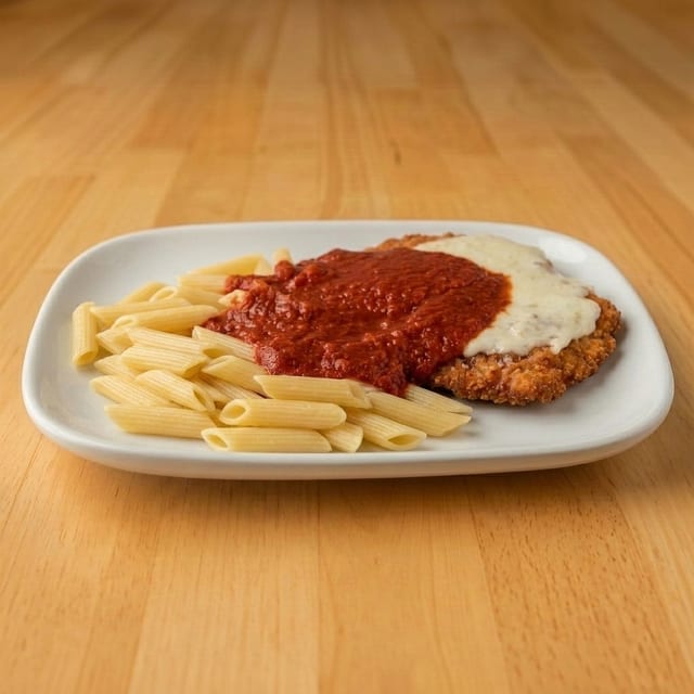 Penne Pasta with Chicken or Veal Parm.
