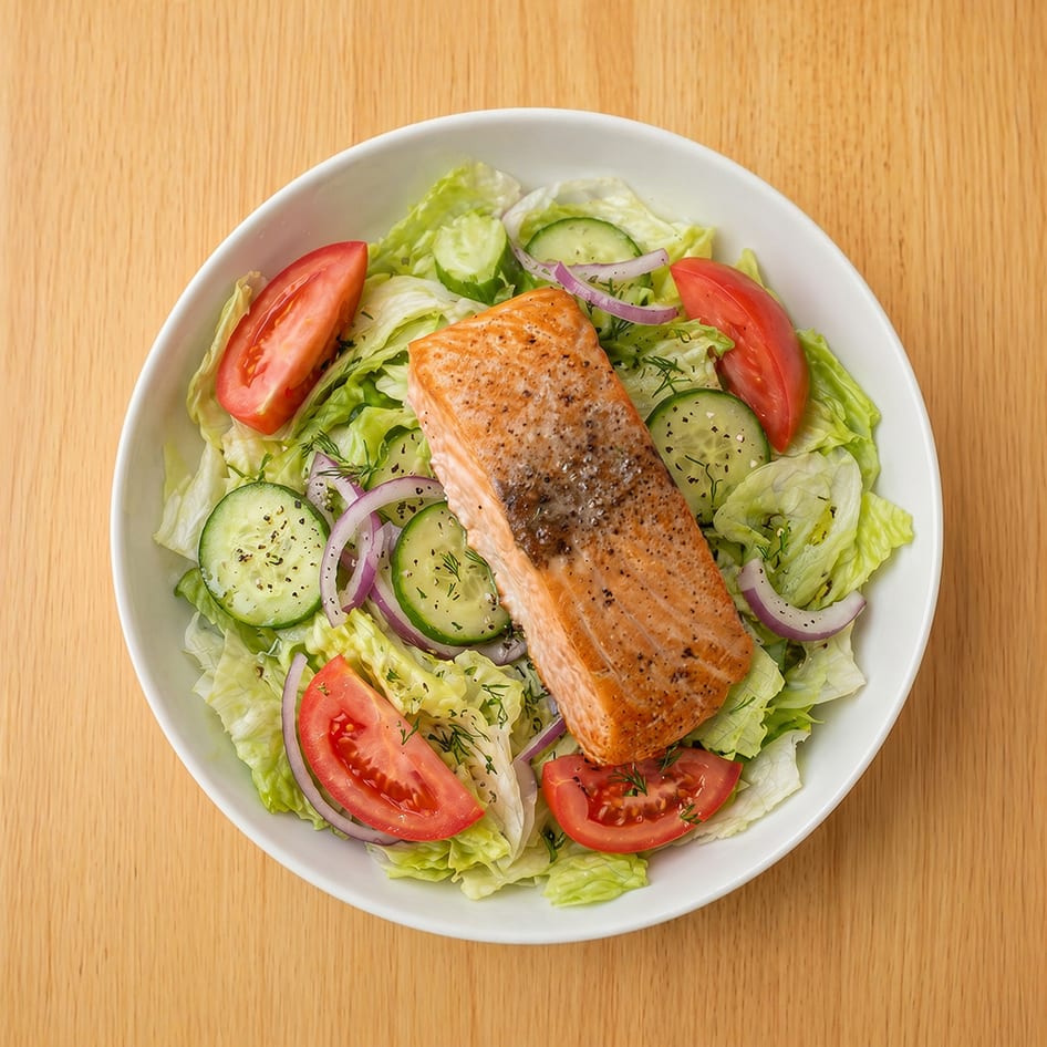Grilled Salmon Salad.