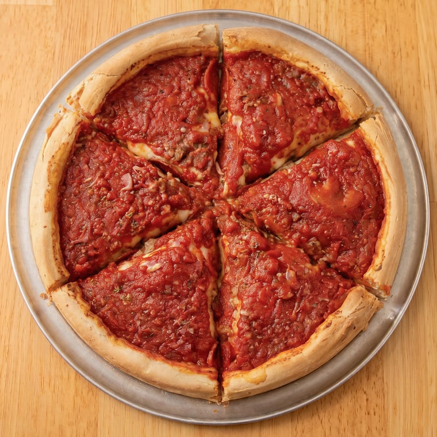 Meat Lovers Stuffed Pizza.