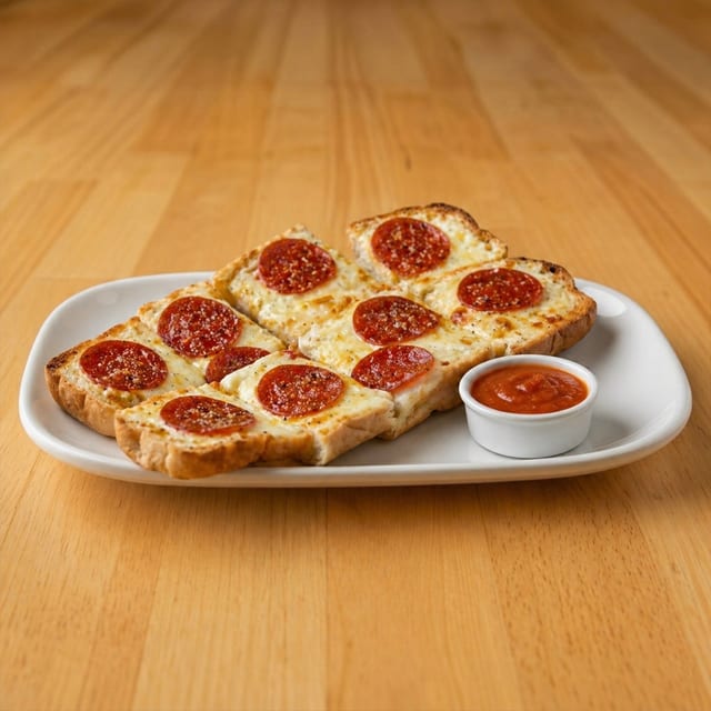 Garlic Bread with Cheese & Pepperoni.