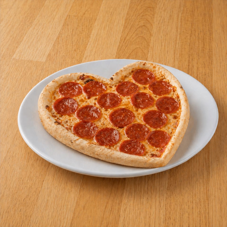 Heart Shaped Pizza.